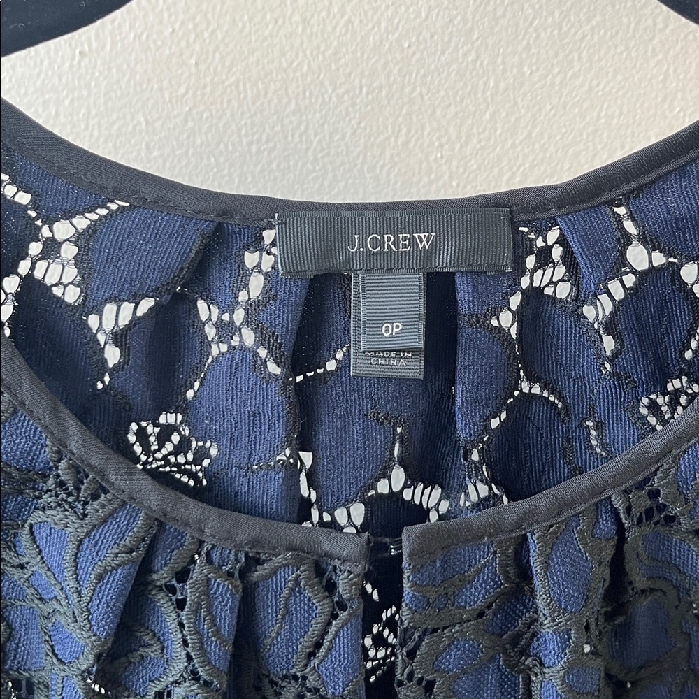 J. Crew Navy Lace Women's Blouse- Size 0P - Picture 3 of 5